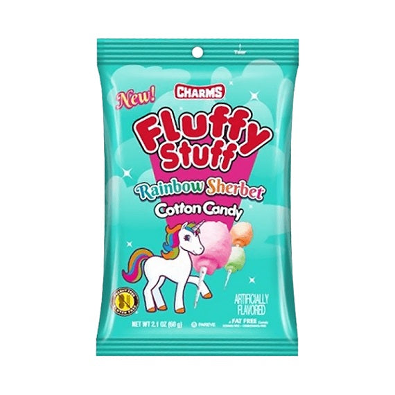 Charms Fluffy Stuff Rainbow Sherbet Unicorn Cotton Candy Fairy Floss 60g