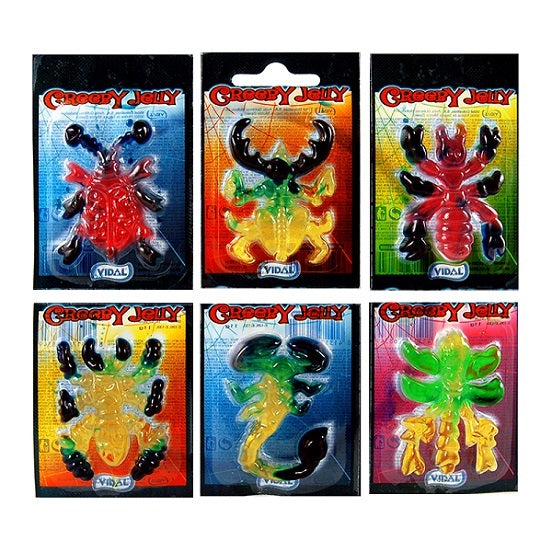 Vidal Monster Creepy Critters Gummy Gummi Jelly Candy Gluten Free 6 Pack 66g