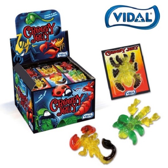 Vidal Monster Creepy Critters Gummy Gummi Jelly Candy Gluten Free 6 Pack 66g
