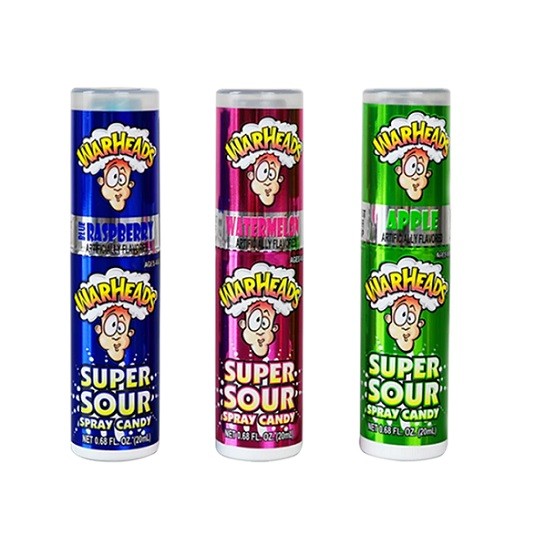 WarHeads Super Sour Candy Spray 20ml Bottle Apple Watermelon Raspberry