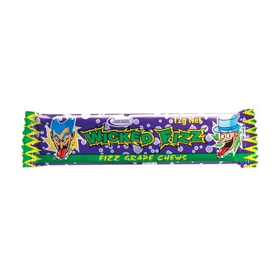 Wicked Fizz Grape Flavoured Sherbet Lolly Candy Chews Bar Gluten Free 12g