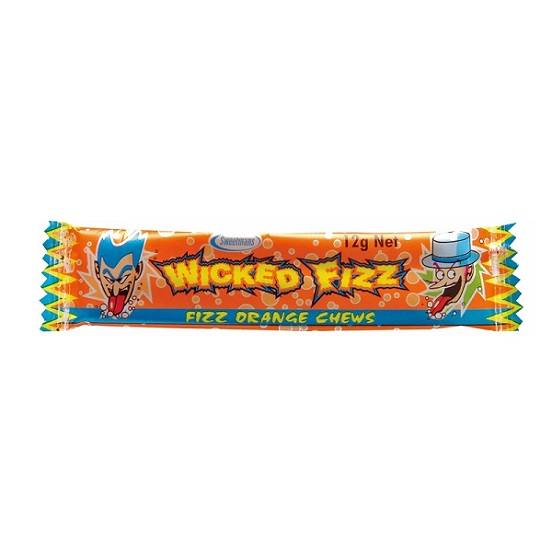 Wicked Fizz Orange Flavoured Sherbet Lolly Candy Chews Bar Gluten Free 12g