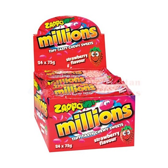 Zappo Millions Strawberry Flavour Chewy Candy 75g