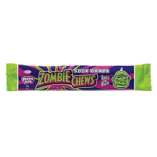 Zombie Chews Sour Grape Flavoured Bar Gluten Free 28g